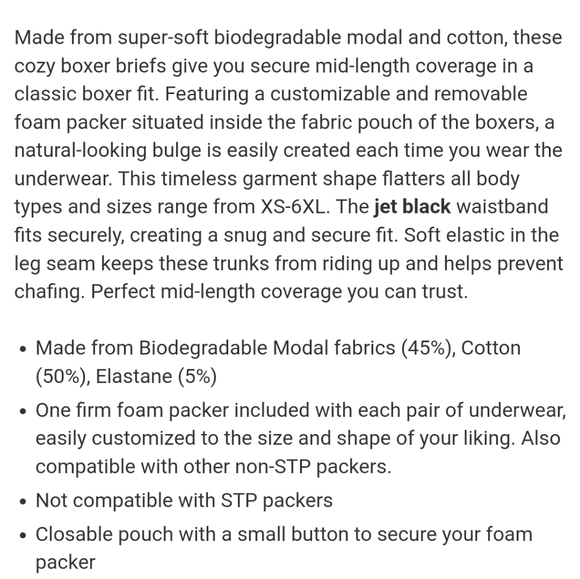 Paxsies Black All-In-One Packing Boxers Size Large - Picture 2 of 6